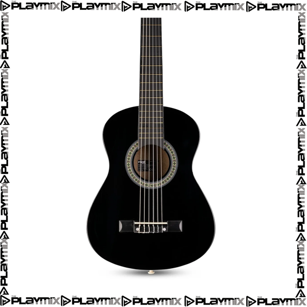 MAX SoloArt Kids Classical Guitar Kit 1/4 Black – with Gig Bag, Tuner, Strap & Picks