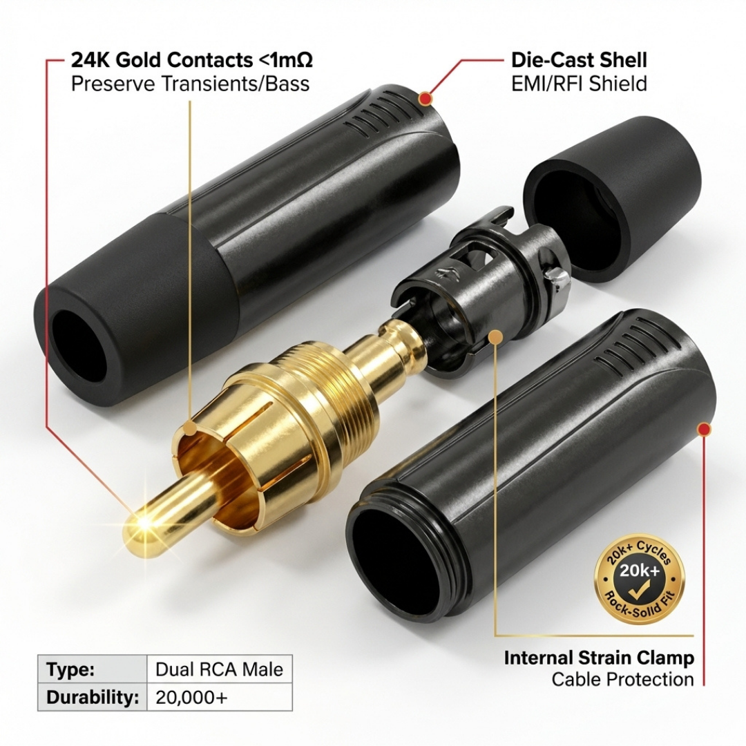 PROEL DHRCAMBB RCA Connector – Professional Gold-Plated Audio Plug