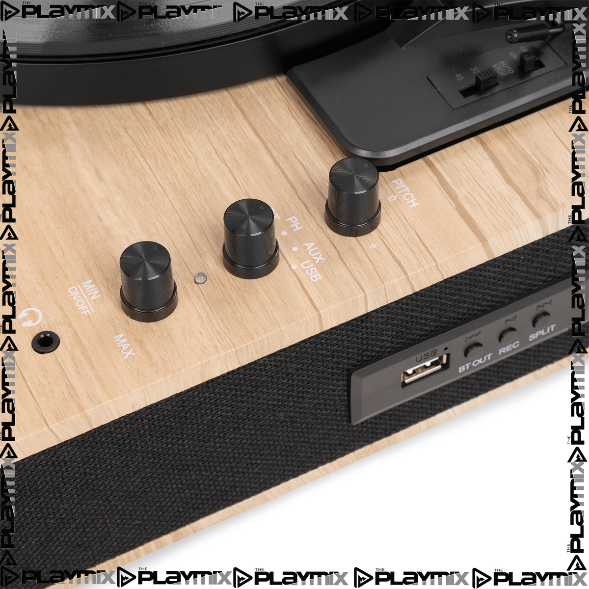 Fenton RP162LW Hi-Fi Record Player – Bluetooth Out & USB, Light Wood