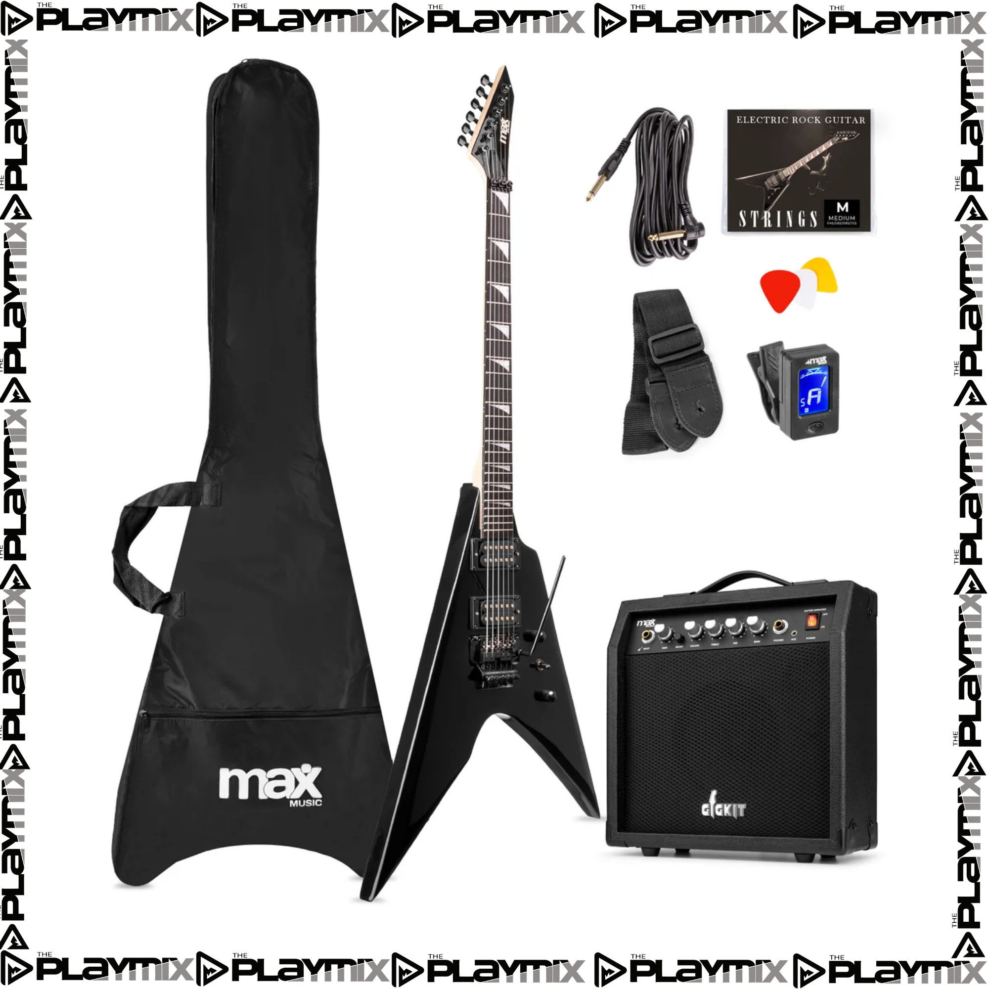 GigKit Electric Guitar Pack Rock Style Black