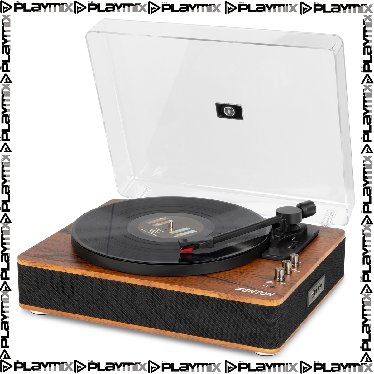 Fenton RP162D Hi-Fi Record Player – Bluetooth Out & USB, Dark Wood