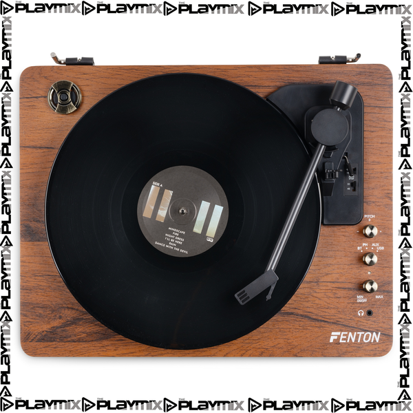 Fenton RP162D Hi-Fi Record Player – Bluetooth Out & USB, Dark Wood