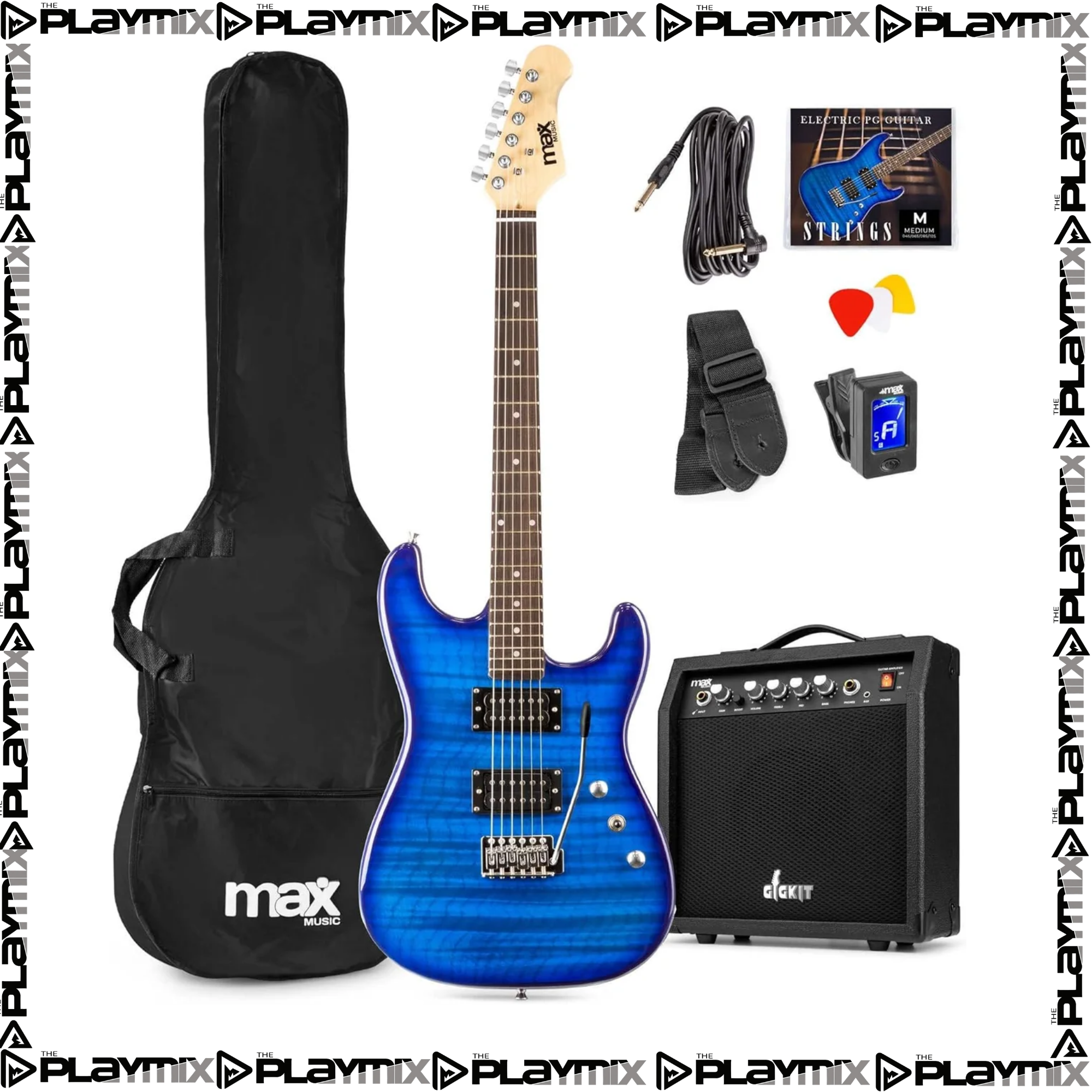 GigKit Electric Guitar Pack Quilted Style Dark Blue