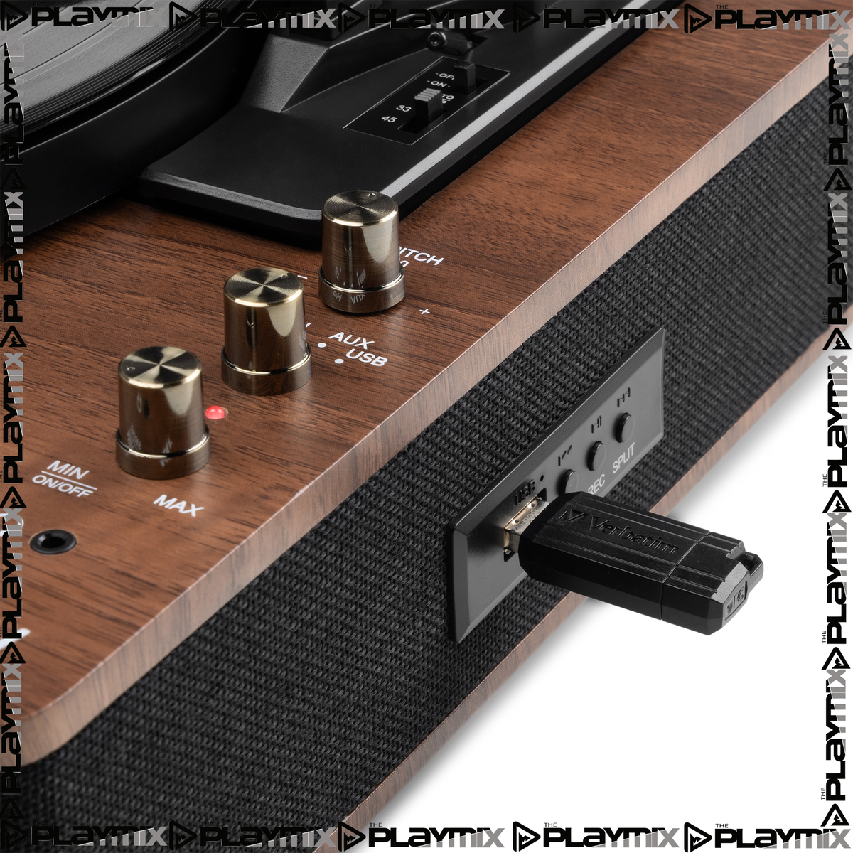 Fenton RP162 Hi-Fi Record Player – Bluetooth Out & USB, Walnut