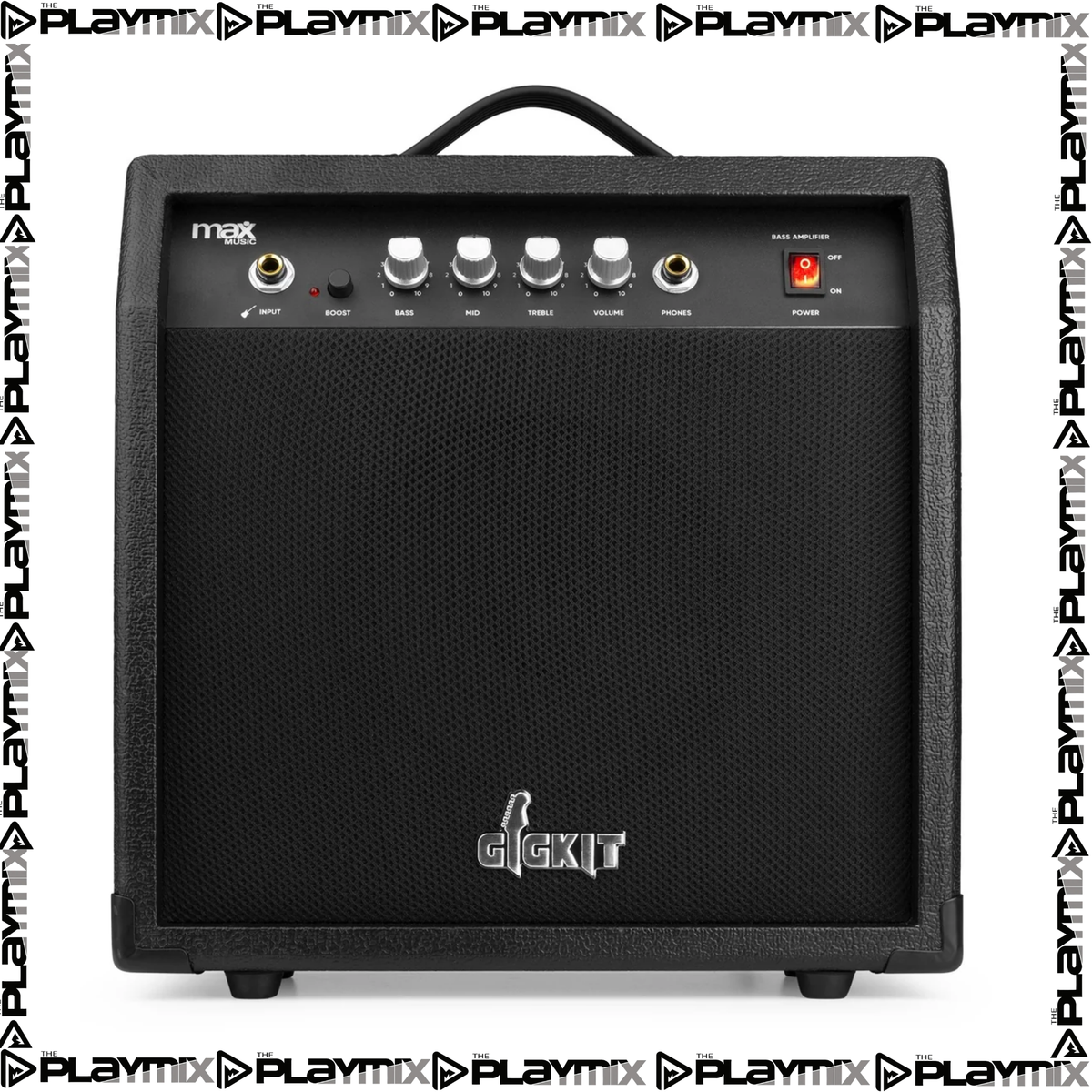 MAX GigKit Bass Guitar Kit Black – with 40W Bass Amp, Gig Bag & Accessories