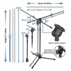 PROEL PRO281BK Microphone Stand – Professional Low Profile Boom Stand