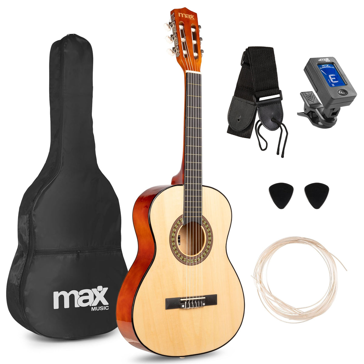 SoloArt Junior 3/4 Classic Guitar Pack Natural - Full Frontal View