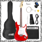 MAX GigKit Electric Guitar Kit Red – with 40W Amp, Gig Bag, Tuner, Cable & Accessories