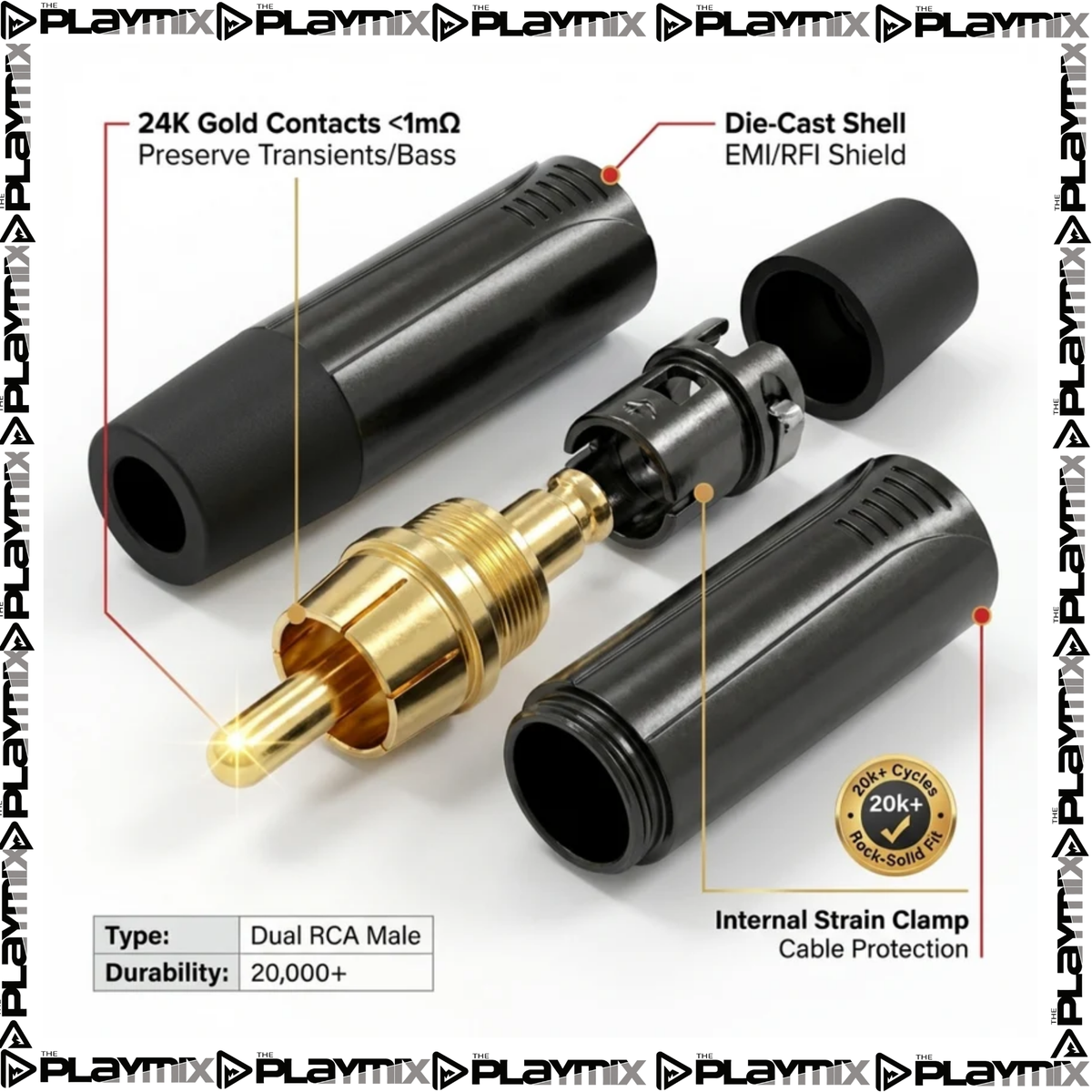 PROEL DHRCAMBB RCA Connector – Professional Gold-Plated Audio Plug