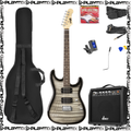 MAX GigKit Electric Guitar Kit Quilted Black – with 40W Amp, Gig Bag & Accessories