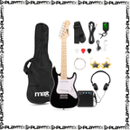 MAX GigKit Kids Electric Guitar Kit 1/4 Black – with 10W Amp, Gig Bag & Accessories