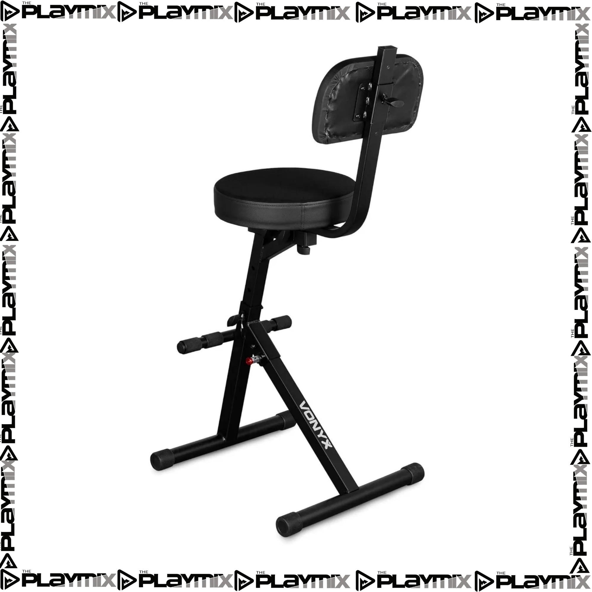 VONYX GST15 Guitar Stool with Backrest & Integrated Guitar Stand