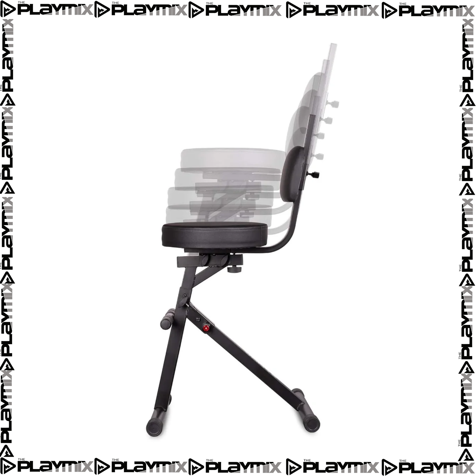 VONYX GST15 Guitar Stool with Backrest & Integrated Guitar Stand