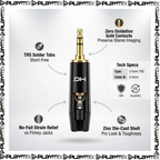 DieHard DHJ35SBK 3.5 mm Stereo Jack Connector – TRS Plug (Packs of 4/8/20)