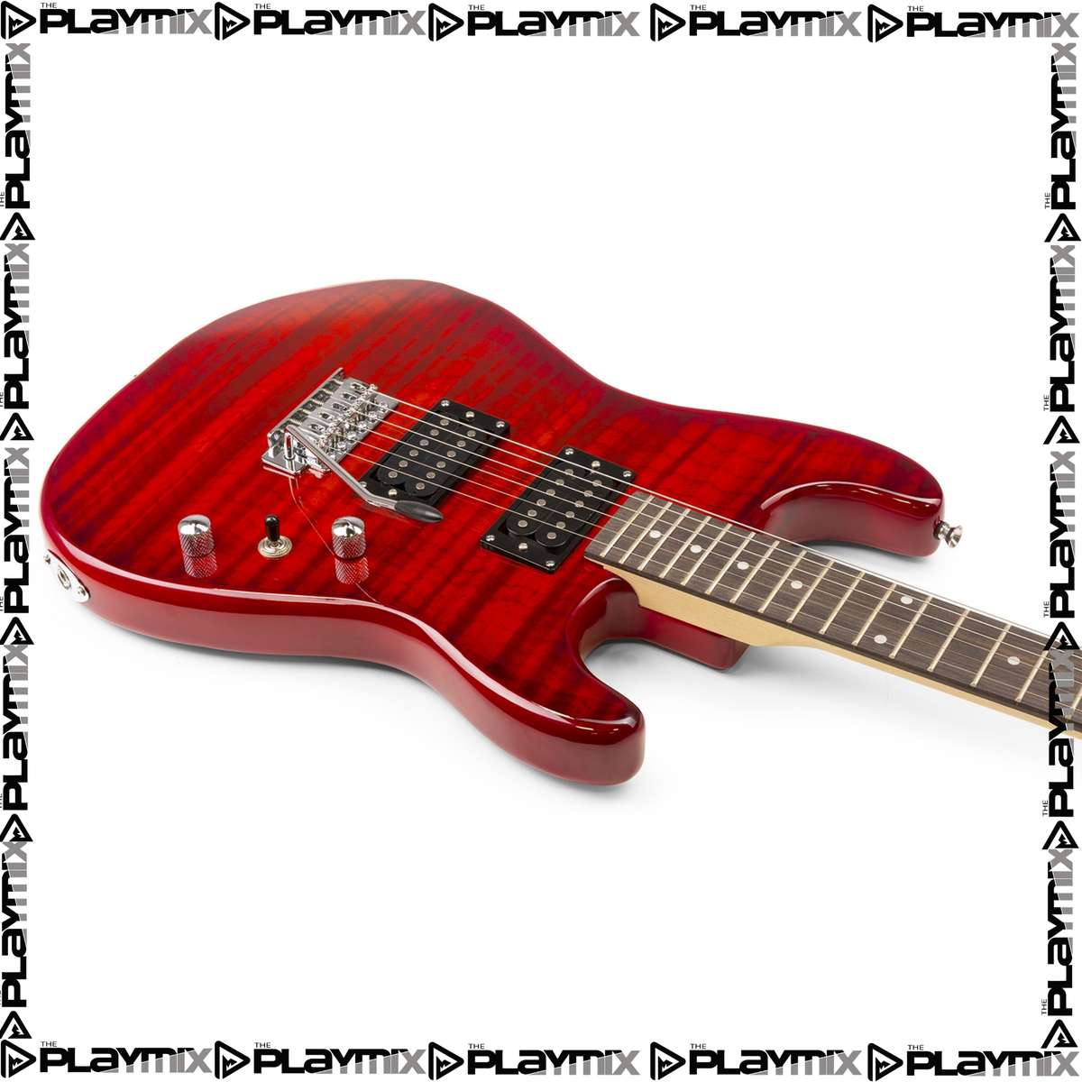 MAX GigKit Electric Guitar Kit Quilted Dark Red – with 40W Amp, Gig Bag & Accessories