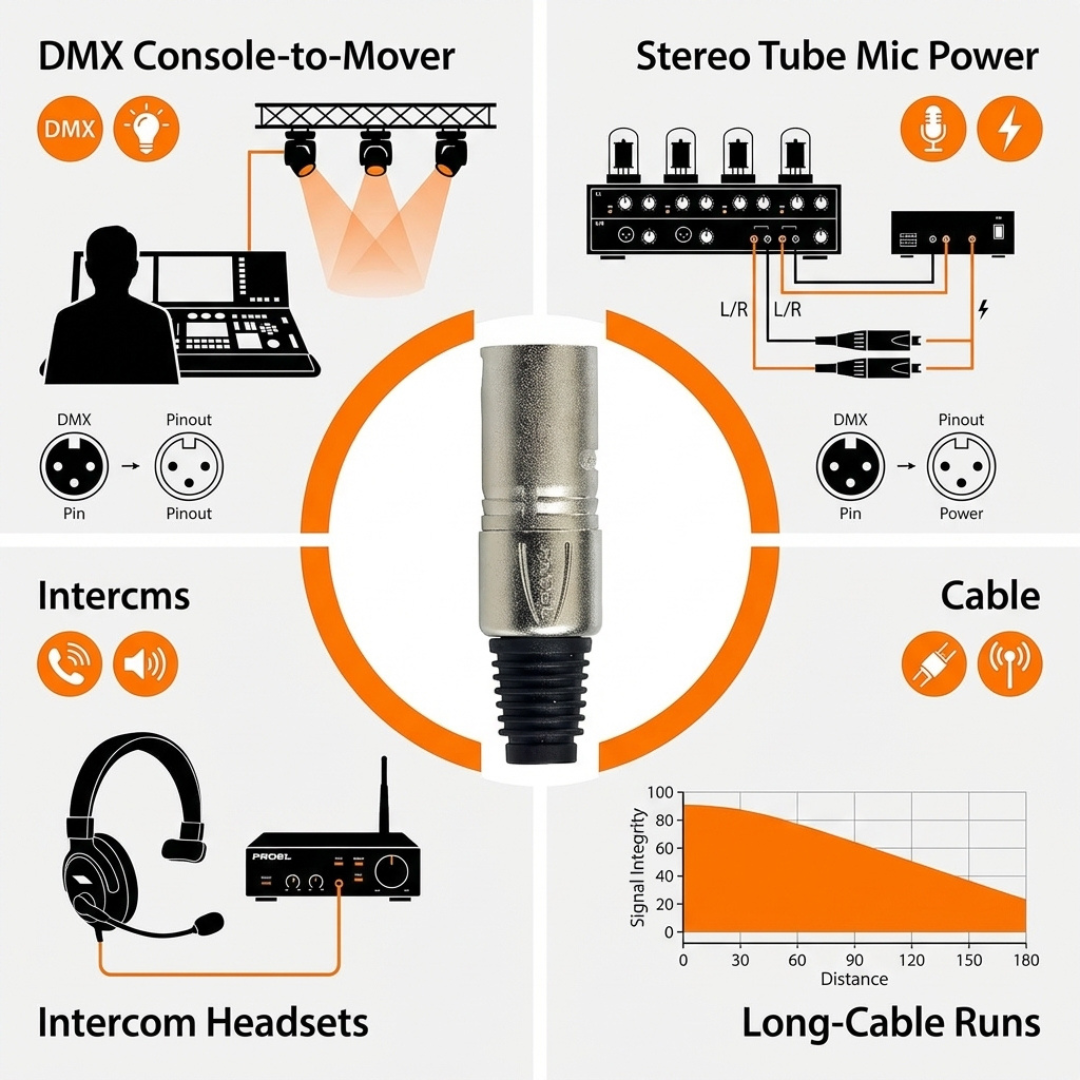 PROEL XLR5MVPRO 5-Pin Male XLR Connector – Professional DMX & Audio Plug