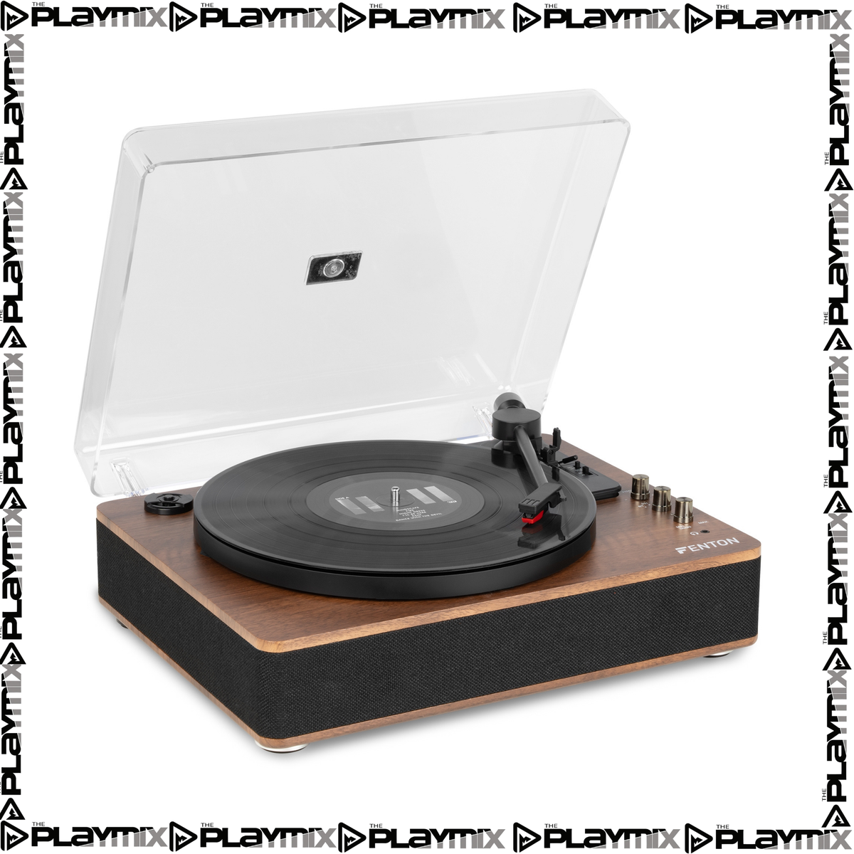 Fenton RP112D Record Player – Bluetooth In/Out, Dark Wood