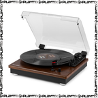 Fenton RP112D Record Player – Bluetooth In/Out, Dark Wood