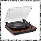 Fenton RP112D Record Player – Bluetooth In/Out, Dark Wood