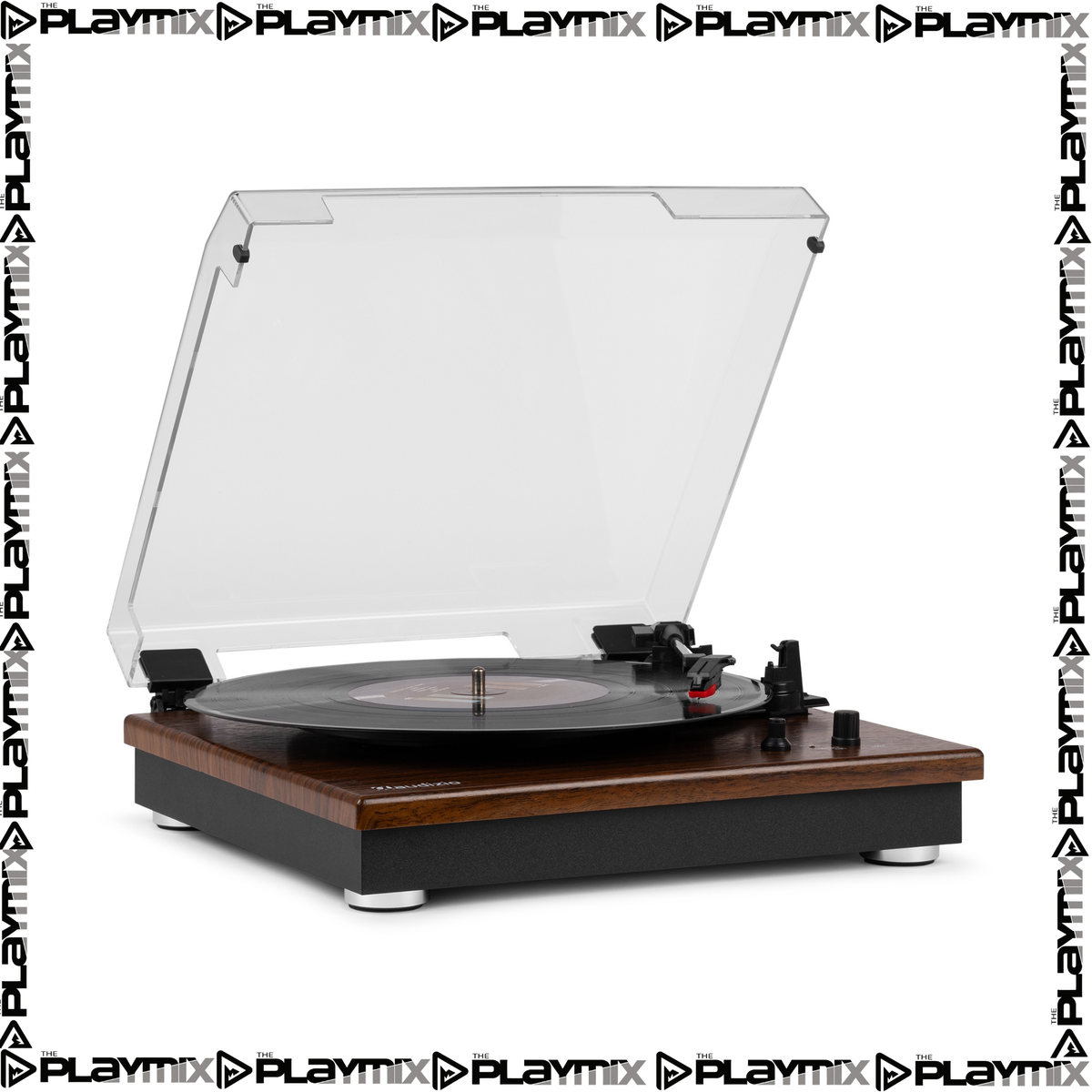 Fenton RP112D Record Player – Bluetooth In/Out, Dark Wood