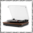 Fenton RP112D Record Player – Bluetooth In/Out, Dark Wood