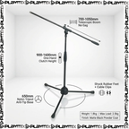 Proel RSM181 Microphone Stand – Professional Boom Stand Italian Engineering