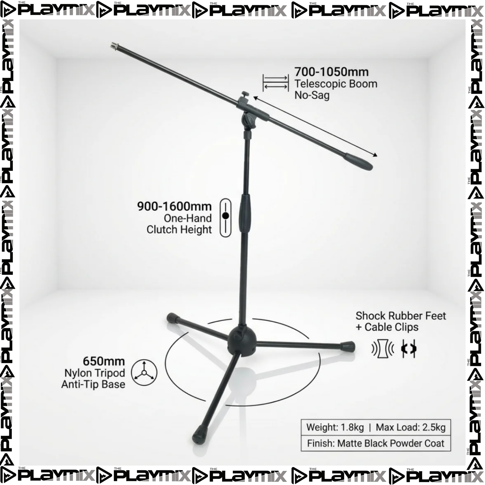 Proel RSM181 Microphone Stand – Professional Boom Stand Italian Engineering