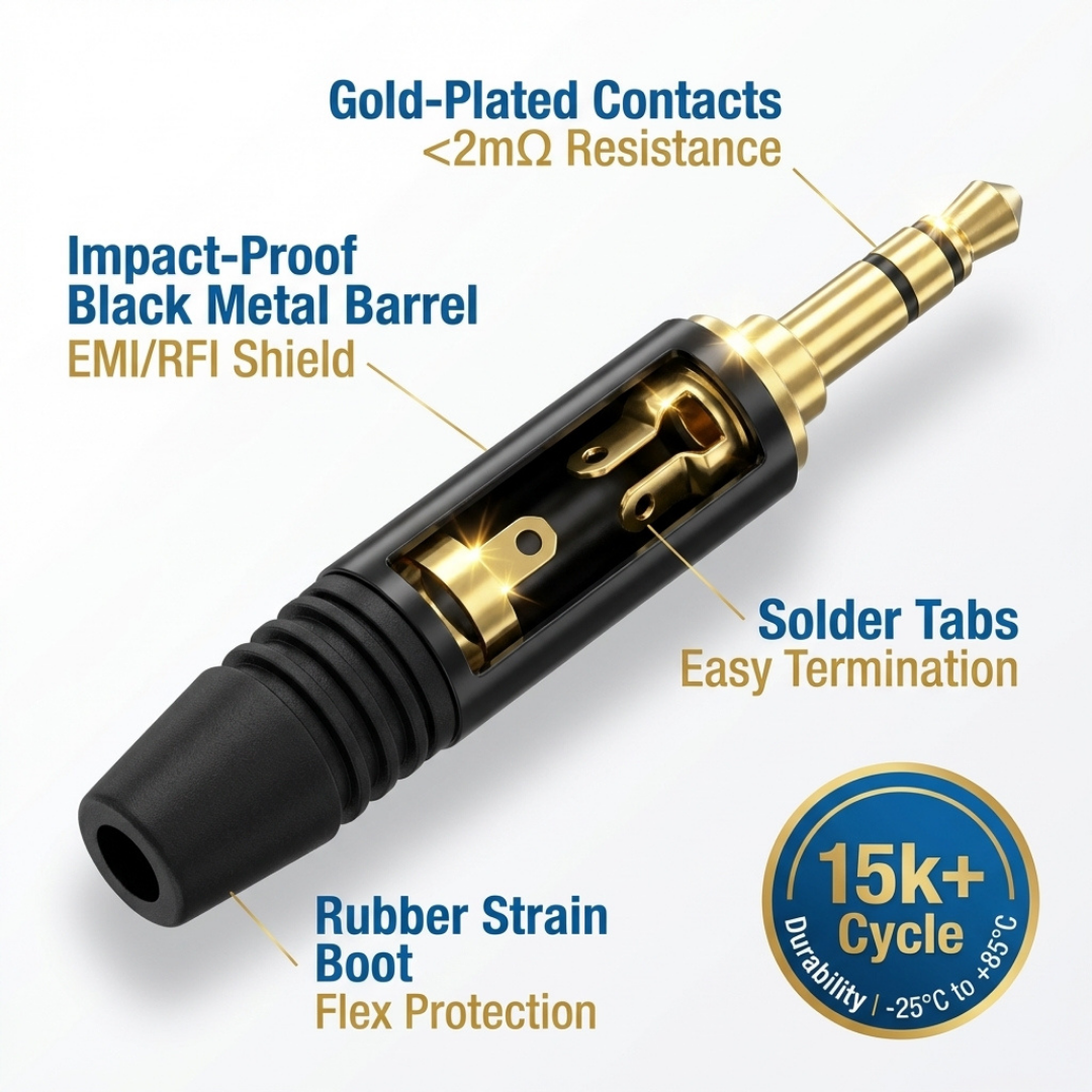 Die Hard DHJ35SBK 3.5mm Stereo Jack – Professional TRS Audio Connector