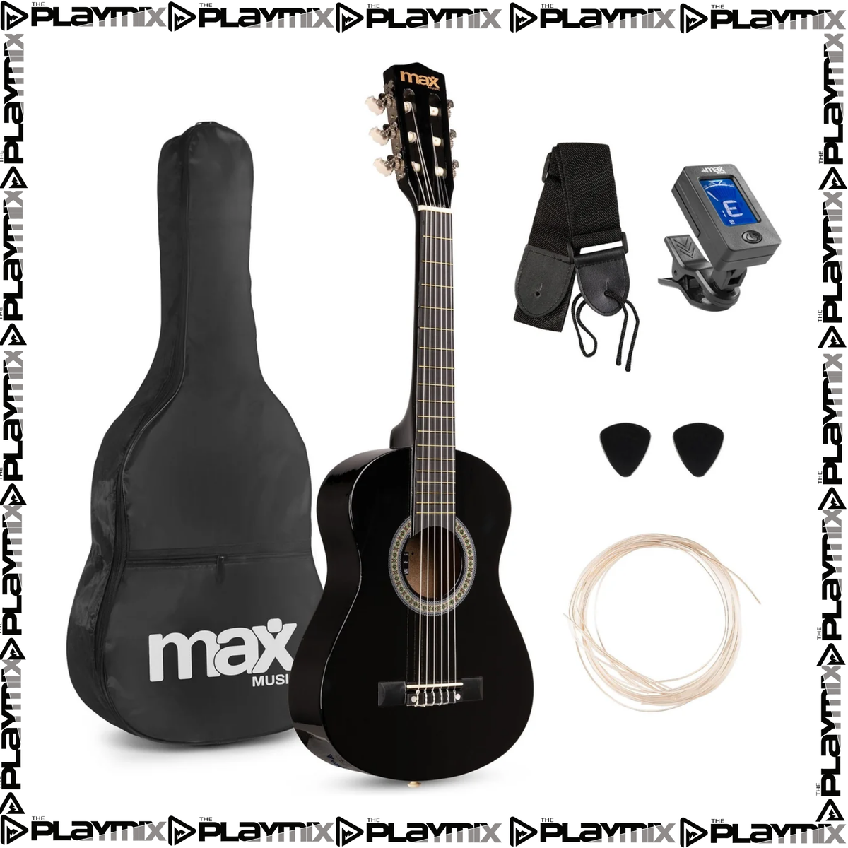 SoloArt Junior Guitar Pack 1/4 Classic Pack Black