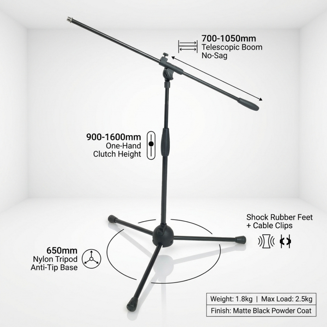 Proel RSM181 Microphone Stand – Professional Boom Stand Italian Engineering