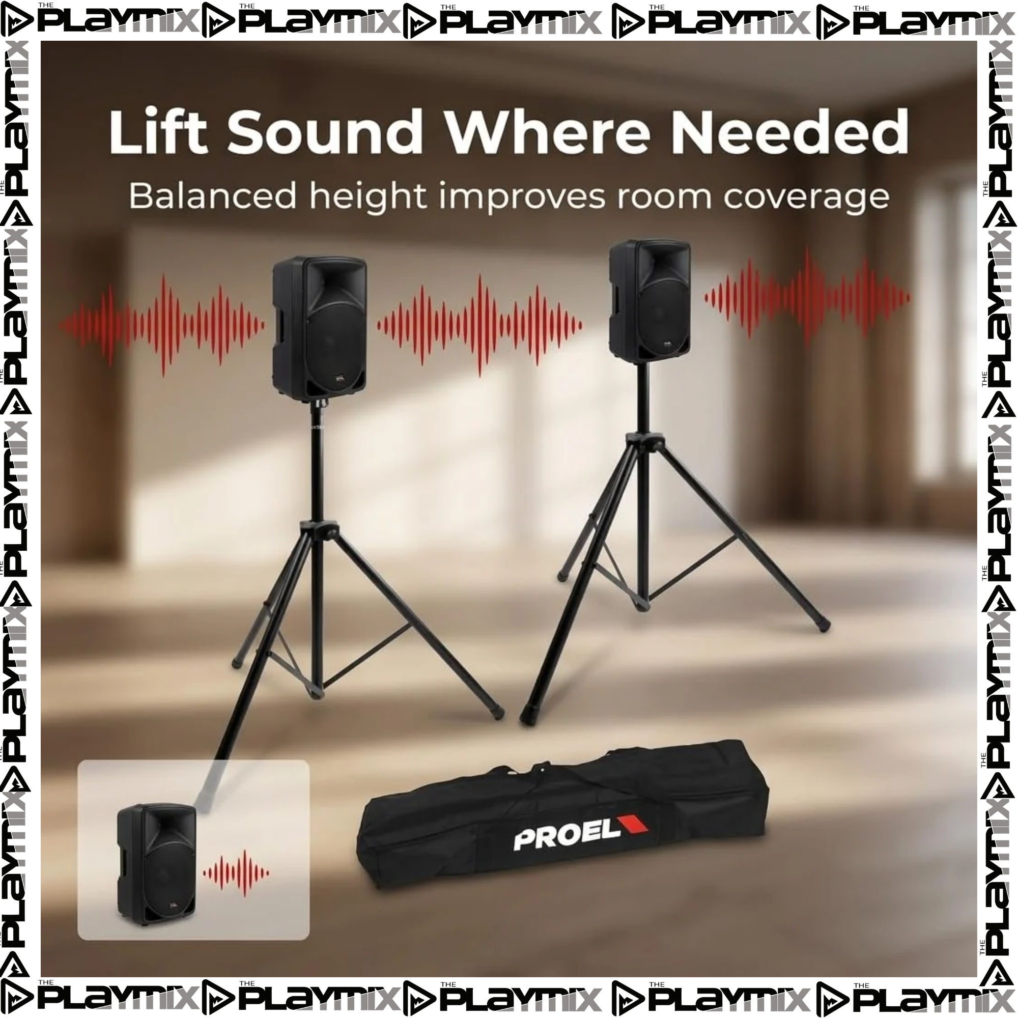 Proel FRE300KIT Speaker Stand Aluminium Kit with Air-Cushioned System