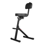 VONYX GST15 Folding Guitar Stool with Backrest & Integrated Guitar Stand