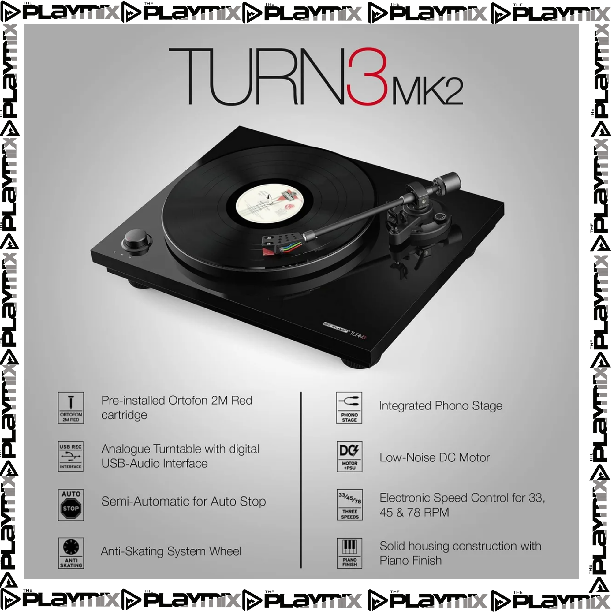 Reloop Turn 3 MK2 HiFi Belt-Drive USB Turntable