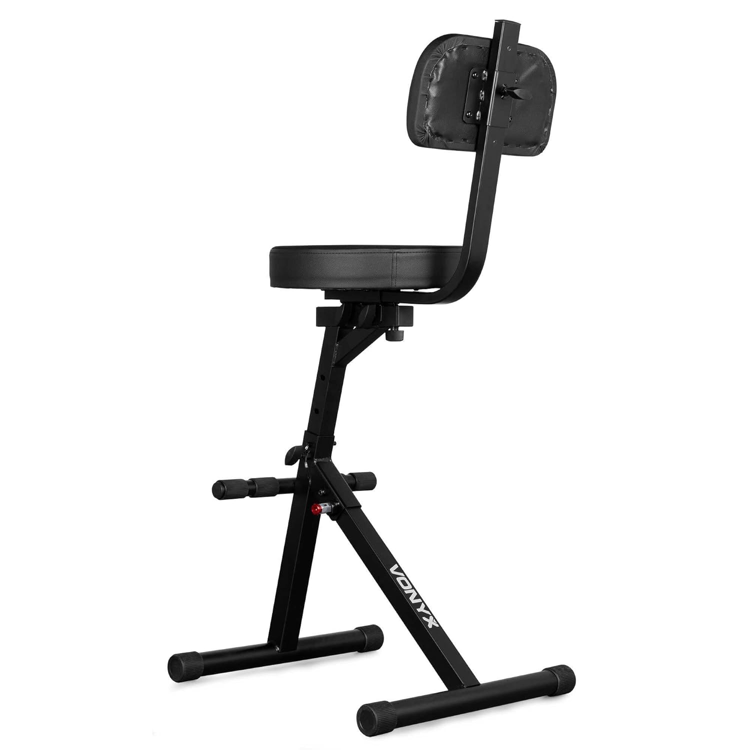 VONYX GST15 Folding Guitar Stool with Backrest & Integrated Guitar Stand