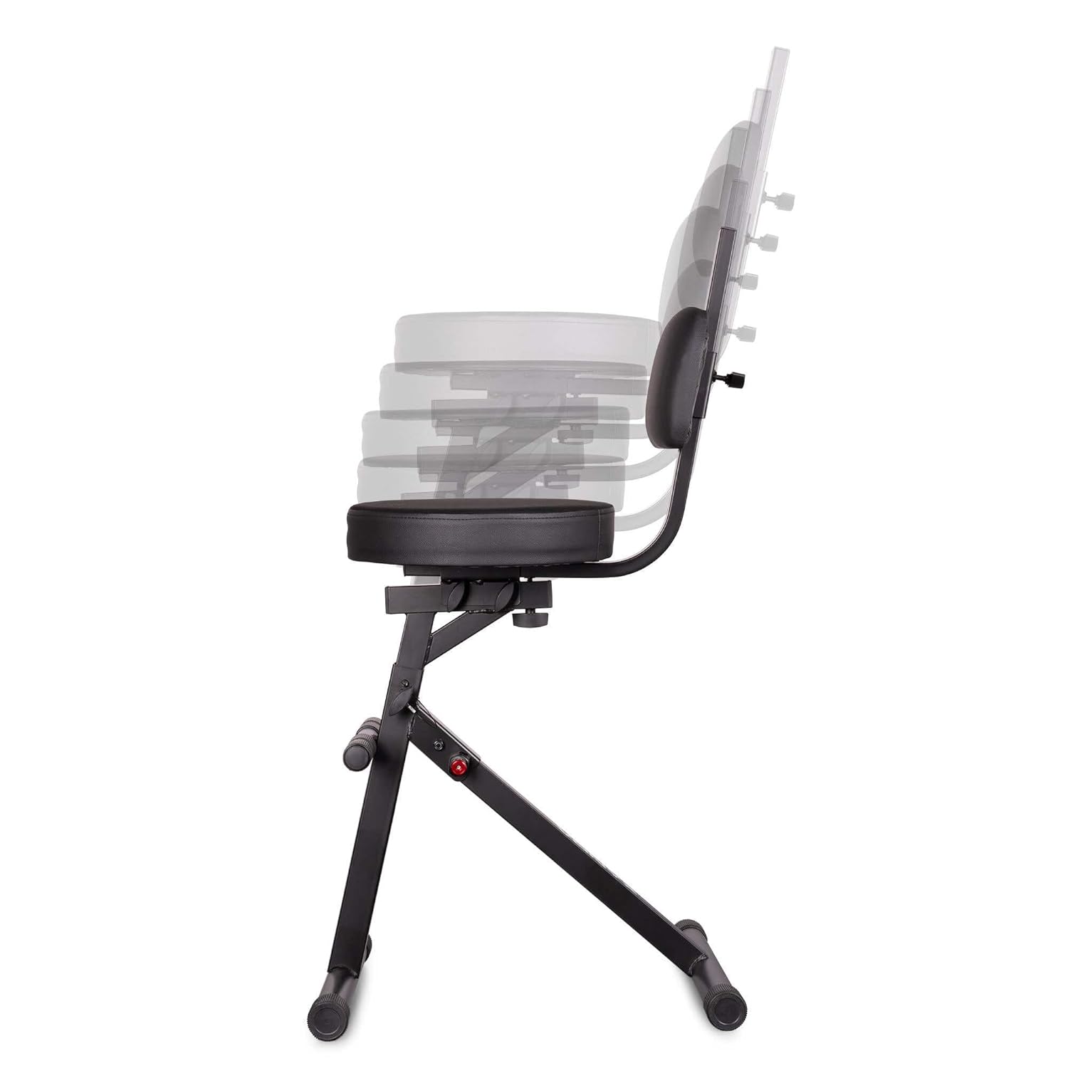 VONYX GST15 Folding Guitar Stool with Backrest & Integrated Guitar Stand