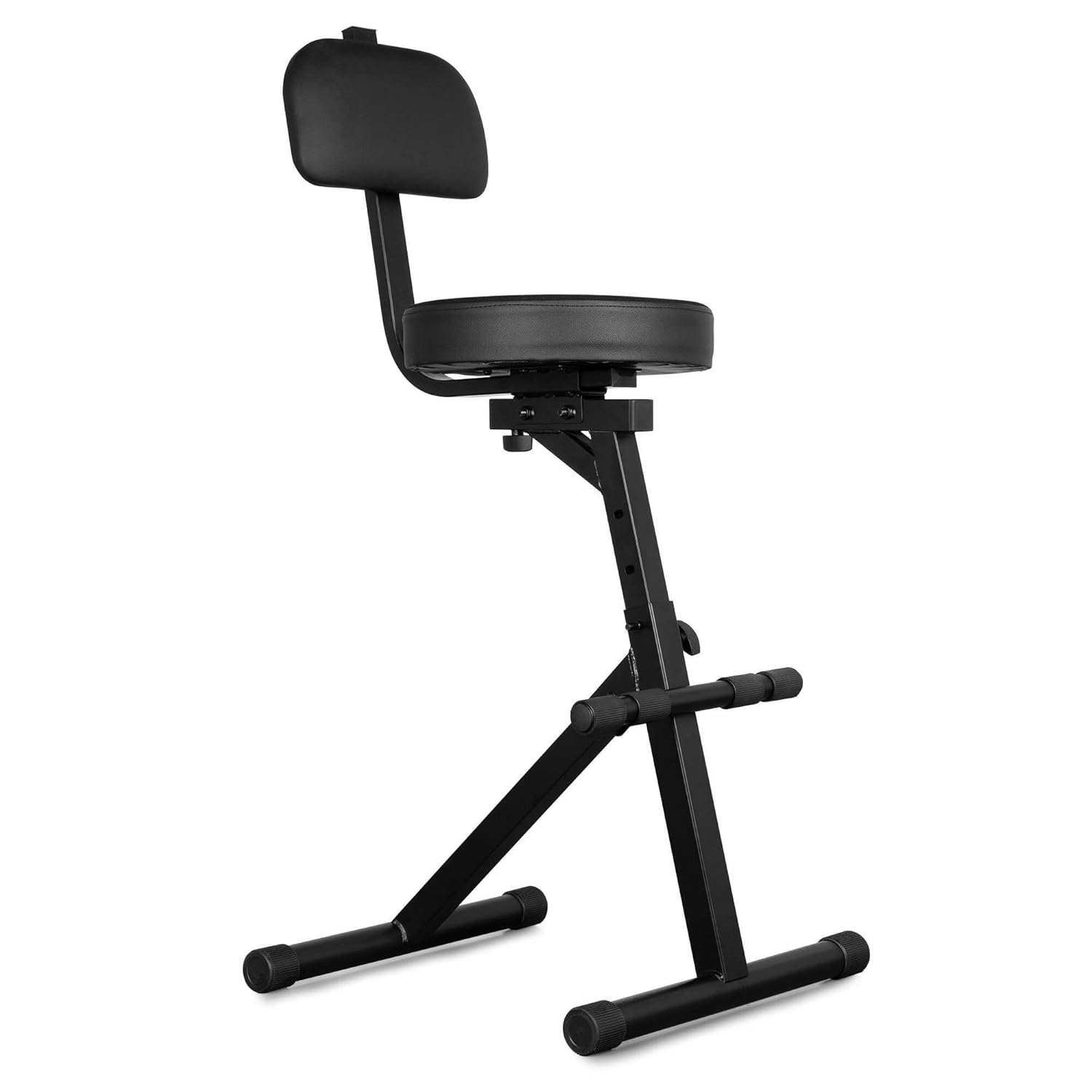 VONYX GST15 Folding Guitar Stool with Backrest & Integrated Guitar Stand