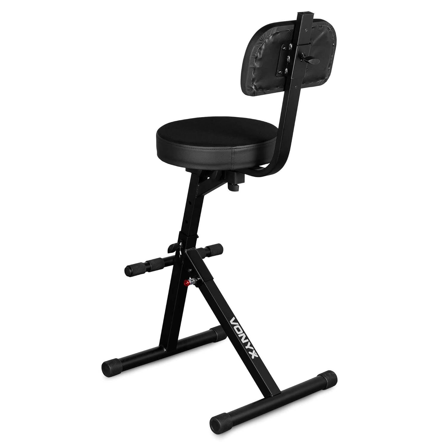 VONYX GST15 Folding Guitar Stool with Backrest & Integrated Guitar Stand