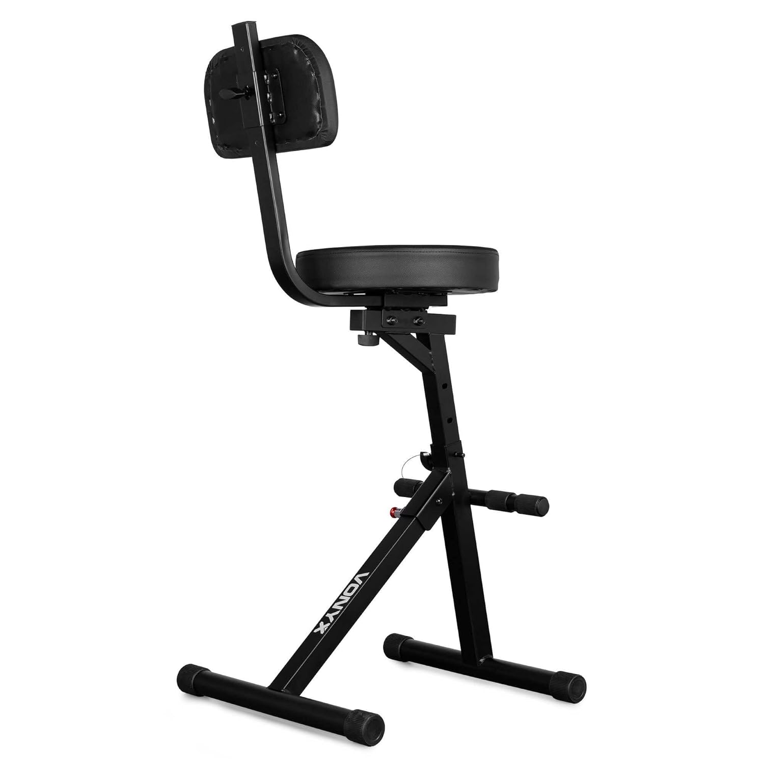 VONYX GST15 Folding Guitar Stool with Backrest & Integrated Guitar Stand