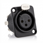 Proel XLR3FDLBK Panel Mount Connector – 3-Pin Female XLR Chassis Socket