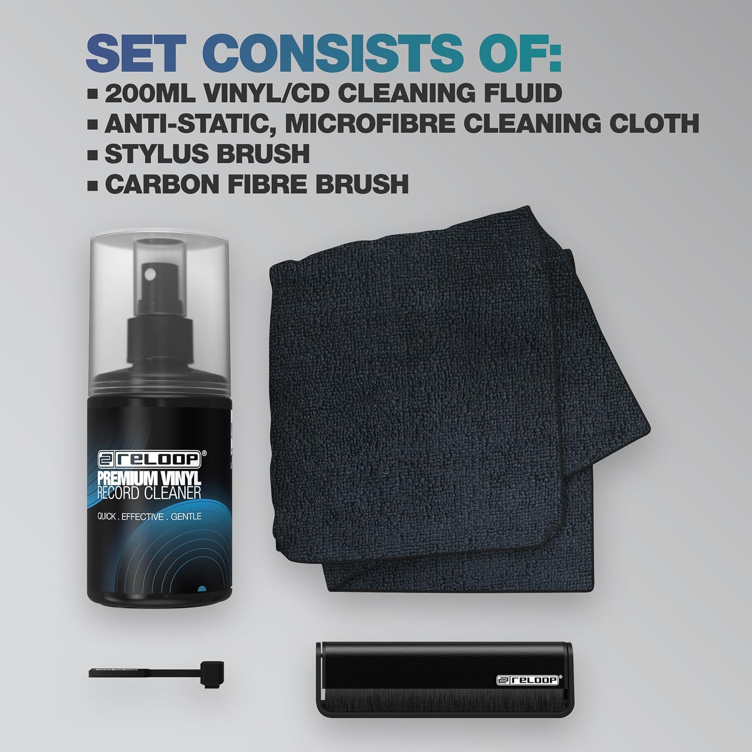 Reloop Premium Vinyl & Stylus Cleaning Set – Complete Record Care Kit