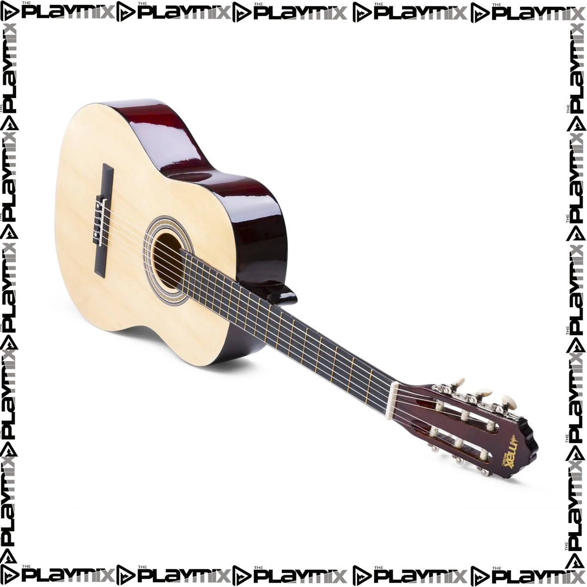 MAX SoloArt Classical Guitar Kit 4/4 Natural – with Gig Bag, Tuner, Strap, Picks & Spare Strings