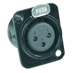 Proel XLR3FDLBK Panel Mount Connector – 3-Pin Female XLR Chassis Socket