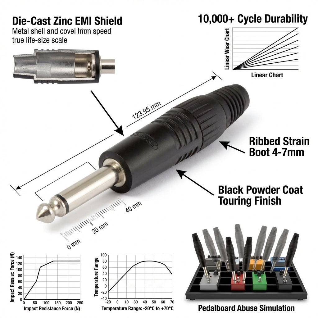 Proel S2CBK 1/4 Inch Mono Jack – Professional TS Audio Connector