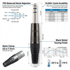 Proel S3CBK 6.3mm Stereo Jack Plug – Professional TRS Audio Connector