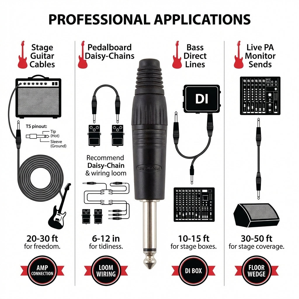 Proel S2CBK 1/4 Inch Mono Jack – Professional TS Audio Connector