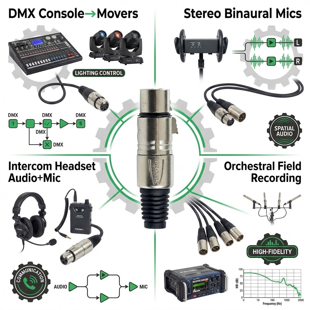 Proel XLR5FVPRO 5-Pin Female XLR Connector – Professional DMX & Audio Plug